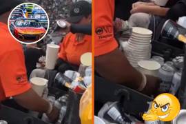 ¿Agua sucia o hielo? Exhiben a vendedores de cerveza en la NASCAR de CDMX (VIDEO)