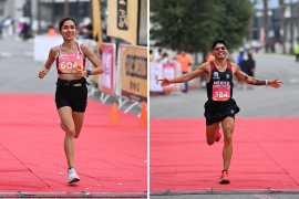 Los saltillenses Katia Ríos Cantú y Gerardo Emmanuel Armendáriz González brillaron en el Maratón Saltillo 2026 al terminar tercera en la rama femenil y segundo absoluto, respectivamente.