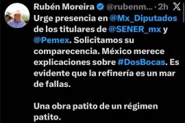 Desde sus redes sociales, Rubén Morira exige eplicaciones sobre los constantes accidentes que ocurren en la Refinería Dos Bocas.
