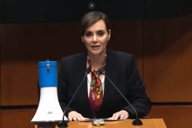 Lilly Téllez, senadora panista en el senado de la república mexicana.
