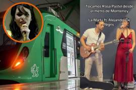 Hermano de Aldo de Nigris interpreta Rosa Pastel con la cantante saltillense Marlu desde el Metro de Monterrey