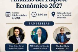 La Facultad de Economía de la UAdeC será sede del panel “Análisis del Paquete Económico 2027”, este viernes 9 de octubre a las 8:00 horas.