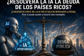 Representación hecha con inteligencia artificial sobre la IA y la deuda de los países ricos.