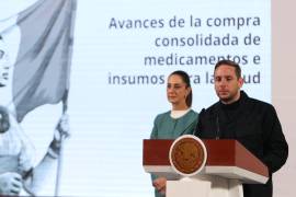 El subsecretario de Integración y Desarrollo de Salud, Eduardo Clark, informó sobre el avance en la compra de medicamentos para instituciones del Estado mexicano.