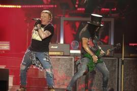 Axl Rose, izquierda, y Slash de Guns N’ Roses actúan en el primer fin de semana del Festival de Música Austin City Limits el 4 de octubre de 2019 en Austin, Texas.