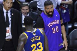Stephen Curry y Draymond Green se encaran con el rapero Drake en el duelo de las Finales de la NBA