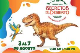 El Museo del Desierto realizará del 3 al 7 de agosto el curso de verano “Los secretos del desierto 2026: Dinosaurios ahora”.