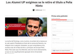 Alumnos de la Universidad Panamericana piden retirar el título a Peña Nieto