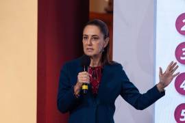 Claudia Sheinbaum Pardo, presidenta de México durante conferencia de prensa en Palacio Nacional.