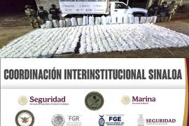 Autoridades aseguraron mil 320 kilogramos de metanfetamina durante un operativo en Carboneras, Culiacán.