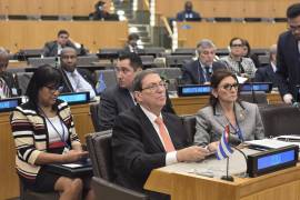 El canciller de Cuba, Bruno Rodríguez, en la Asamblea General de la ONU en Nueva York.