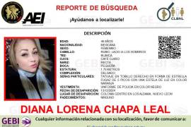 Diana Lorena Chapa Leal, identificada como policía en activo de la corporación de Los Aldamas, Nuevo León, se encuentra desaparecida.