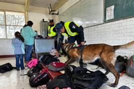 Autoridades policiales realizan una revisión exhaustiva de mochilas en la Secundaria Número 23, encontrando únicamente objetos inofensivos, fortaleciendo la seguridad estudiantil.