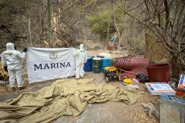 El laboratorio y otros artículos encontrados en el lugar fueron destruidos por la Marina.