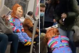 Hombre disfrazado de Chucky 'ataca' a personas que no usan cubrebocas en NY
