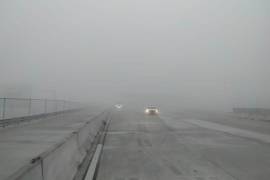 Bancos de niebla en la autopista Monterrey-Saltillo.