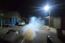 La máquina nebulizadora recorre la colonia Borja en un esfuerzo por reducir la proliferación del mosquito transmisor del dengue.