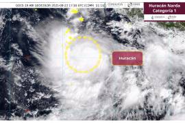 ‘Narda’, una tormenta tropical que se formó en el océano Pacífico, ha evolucionado a huracán categoría 1 en la escala Saffir-Simpson.