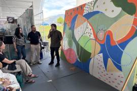 Inspirados en Cuatrociénegas, crean mural dedicado a la niñez y la adolescencia en la FIL Coahuila
