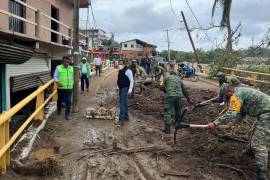 Coordinación. Ejército Mexicano, Marina y Guardia Nacional ya realizan labores de rescate y ayuda en Oaxaca.