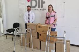 Yahaira Romero, presidenta del DIF Acuña, reconoció el apoyo solidario de la Fundación Michael García.