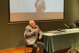 Jorge Marroquín de la Fuente durante el homenaje realizado en el Museo del Desierto.