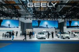 Vehículos Geely expuestos en la feria Automechanika en Frankfurt, Alemania, el 13 de septiembre de 2024.