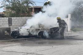Elementos del cuerpo de bomberos acudieron a apagar las llamas.