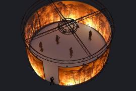 Sistema de visualización inmersiva impulsada por IA que recrea la experiencia de estar en un incendio forestal, en su versión de cine en 3D y 360 grados.