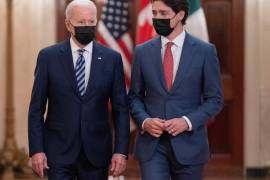 Joe Biden, presidente de Estados Unidos y Justin Trudeau, primer ministro de Canadá, durante la Cumbre de Líderes de América del Norte, celebrada en México, en compañía del presidente Andrés Manuel López Obrador.