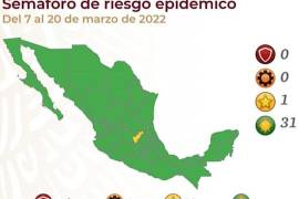El semáforo epidemiológico para México que estará vigente a partir del próximo lunes 7 de marzo y hasta el 20 de marzo.