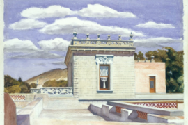 ‘Saltillo mansion’, una de las primeras cuatro acuarelas realizadas por Hopper en Saltillo. 1943.