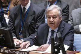 El Secretario General de las Naciones Unidas, António Guterres, se dirige a una reunión de alto nivel del Consejo de Seguridad de las Naciones Unidas sobre el conflicto entre Israel y Hamás en Nueva York.