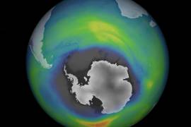 Imagen de cómo se observaba la extensión del agujero en la capa de ozono en 2022.