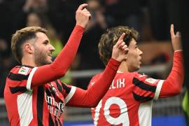 Joao Felix anotó su primer gol con la jersey del AC Milan gracias a la asistencia que le dio el mexicano Santiago Giménez.