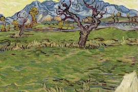 “Champs près des Alpilles”, una de las obras que pintó Vincent van Gogh mientras estaba ingresado en el hospital psiquiátrico de Saint-Remy. EFE/Christie’s