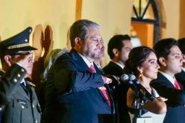 Tomás Gutiérrez Merino encabezó la ceremonia del Grito de Independencia.