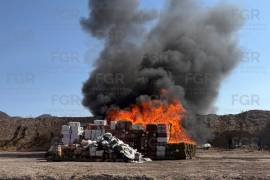 Autoridades federales incineraron más de una tonelada de droga asegurada en distintos operativos realizados en Coahuila.