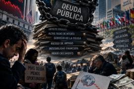 Imagen creada a través de la inteligencia artificial. Se avecina una crisis mundial de la deuda.