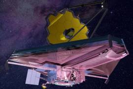 Concepto artístico del telescopio espacial James Webb. La NASA decidió aplazar el lanzamiento del Telescopio Espacial James Webb. NASA