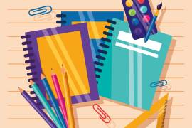 Imprimir las etiquetas en papel adhesivo facilita el proceso de forrado de libros y cuadernos previo al regreso a clases.