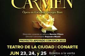 Cartel de la ópera Carmen, interpretada por la Orquesta Sinfónica de la UANL.