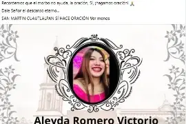 Comunicado sobre el fallecimiento de Aleyda Romero, víctima del multihomicidio de Atizapán.