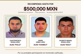 Recompensa por información que ayude con la detención de tres hombres en Sonora, México.