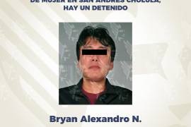 Ficha de detención de Bryan Alejandro “N”, presunto feminicida de María Fernanda Orozco, en Cholula, Puebla.