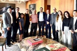 Dirigentes de Movimiento Ciudadano reunidos en Cuatro Ciénegas durante el anuncio político del fin de semana.