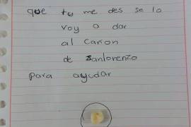La imagen de la carta de la pequeña María, que compartió la cuenta de Facebook de Sierra Zapalinamé.
