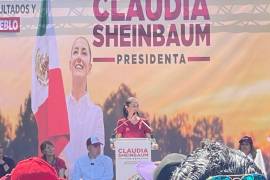 La candidata presidencial de la coalición Sigamos Haciendo Historia tuvo un evento de campaña en Pesquería, Nuevo León/Foto: Aracely Chantaka