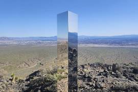 Imagen de un monolito cerca de Gass Peak, Nevada, el domingo 16 de junio de 2024.