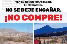 Muchos de estos terrenos no cuentan con los permisos necesarios para su venta o urbanización.